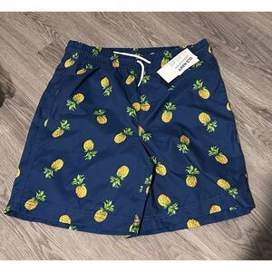 Old Navy Pineapple Swim Trunks Boys XL 14 16 UPF 50 Beach Tropical